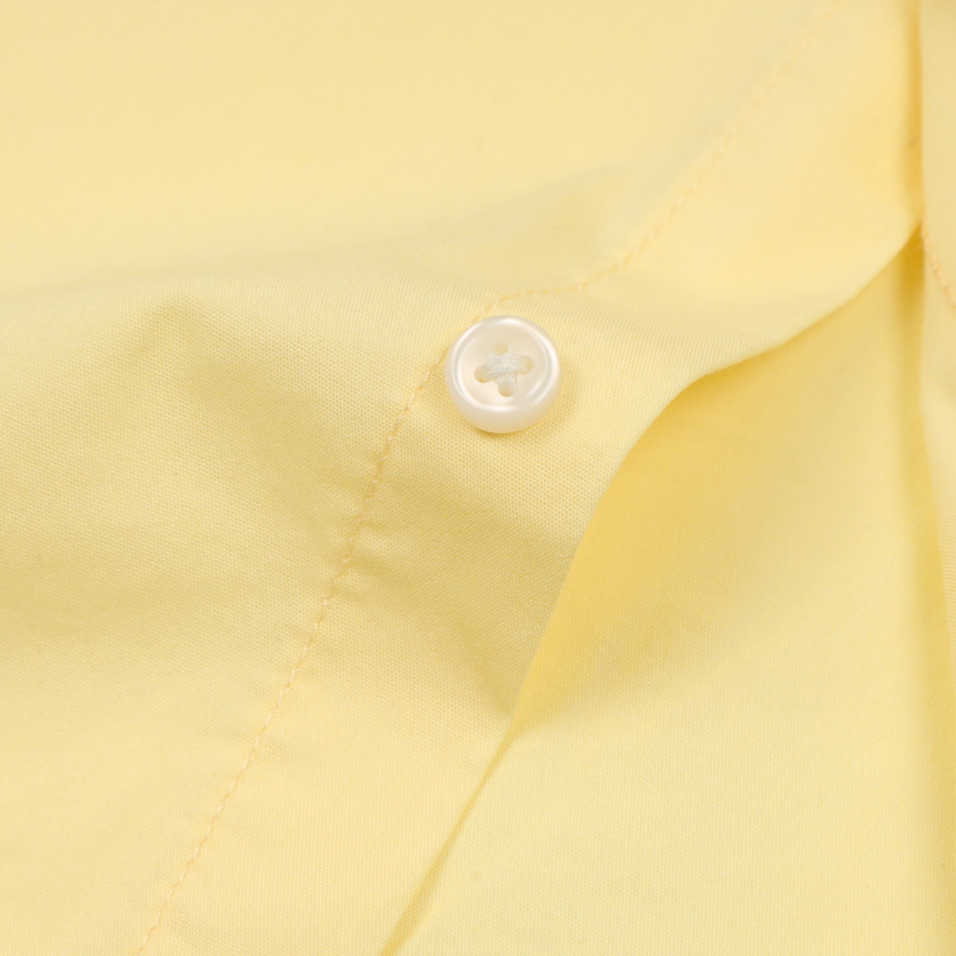 Yellow Poplin Lycra Solid Shirt for Boys