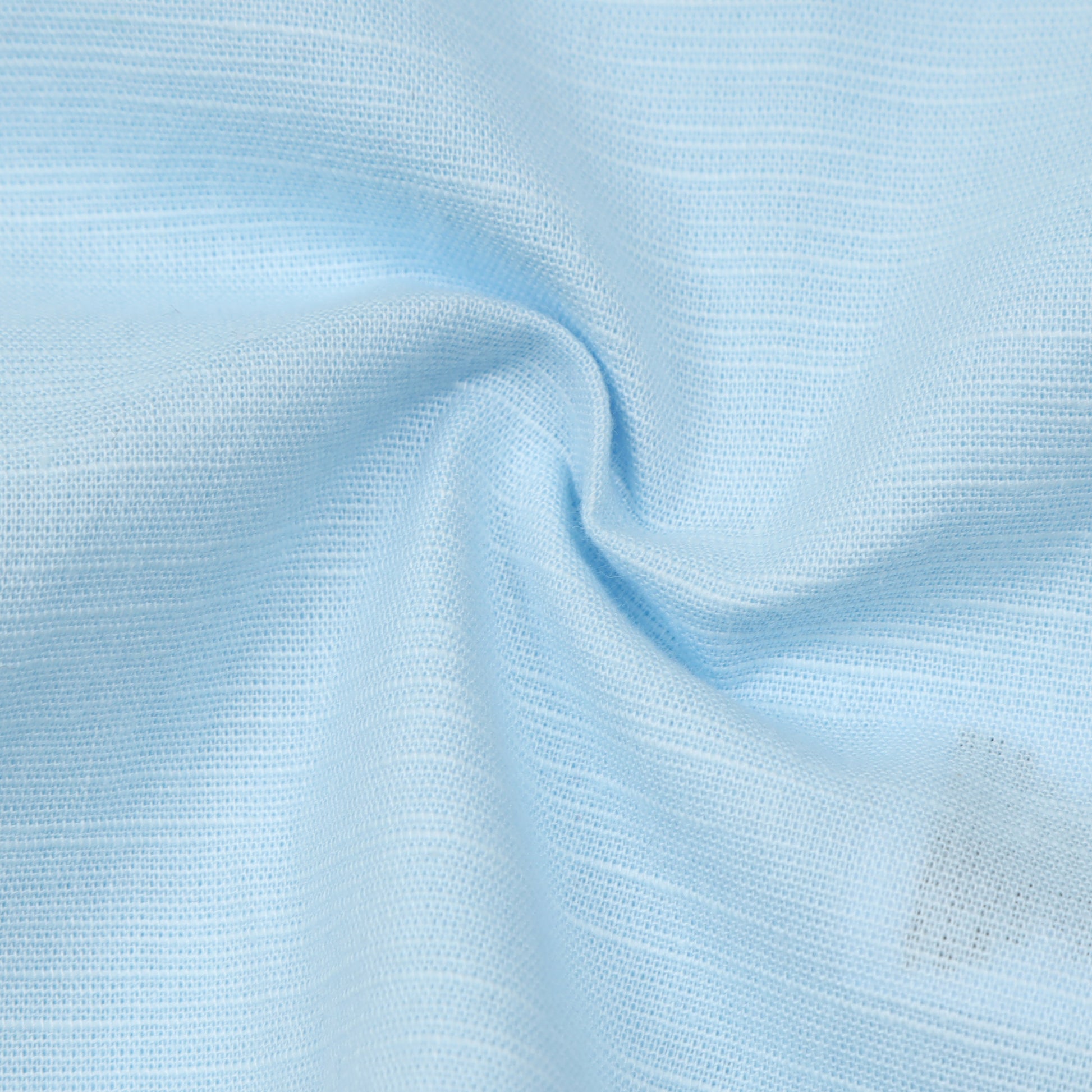 Sky Blue Cotton Linen Solid Shirt for Boys