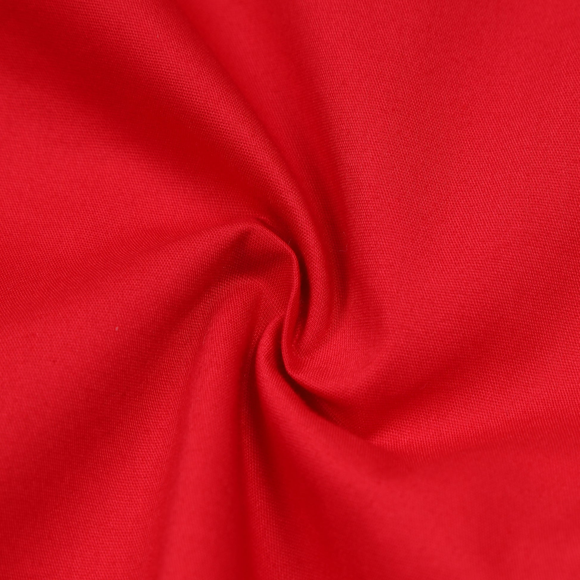 Red Poplin Lycra Solid Shirt for Boys