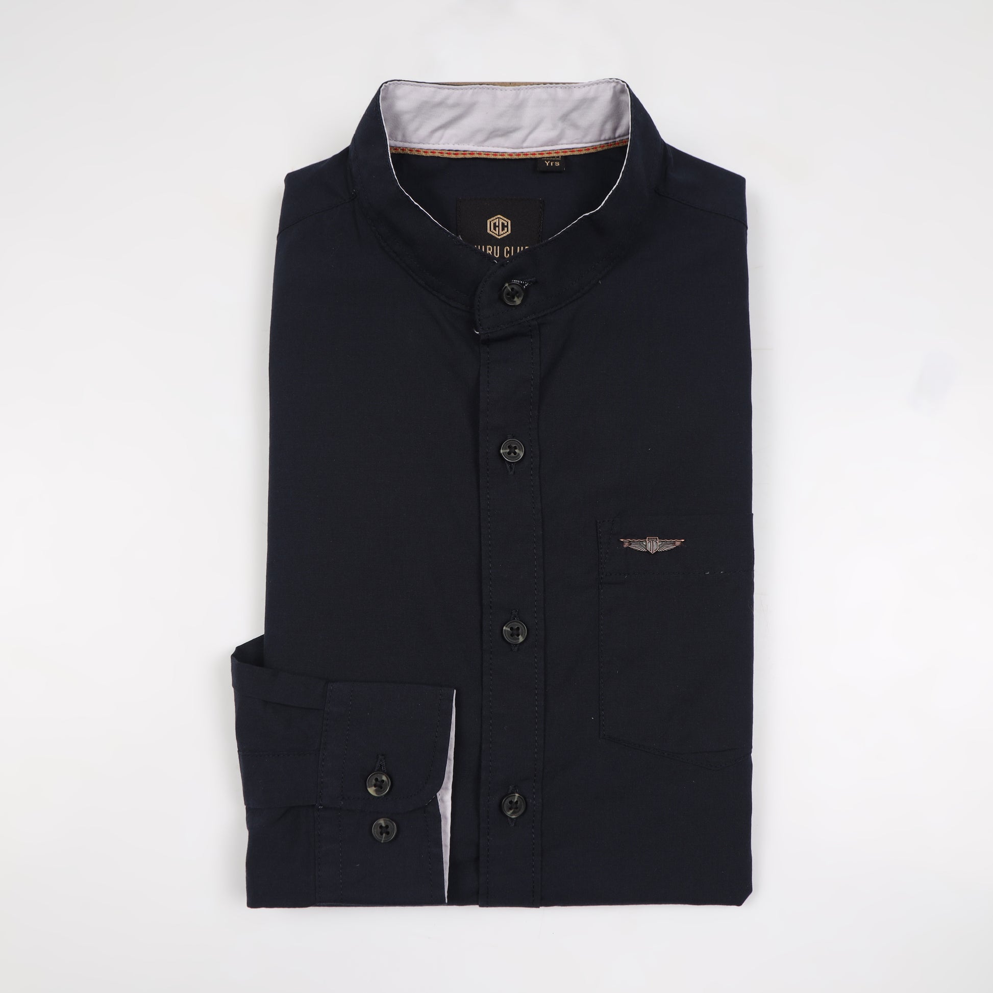 Navy Blue Solid Shirt for Boys